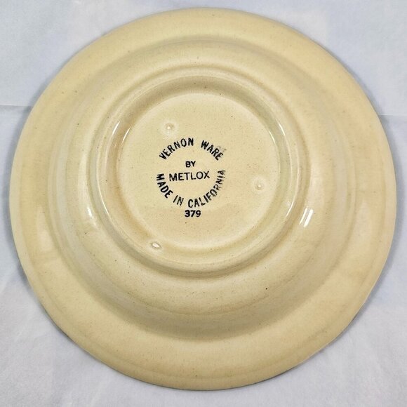 Metlox Poppytrail Vernon Ware California Gigi Rim Appetizer Dessert Plates – 3 - Picture 12 of 14